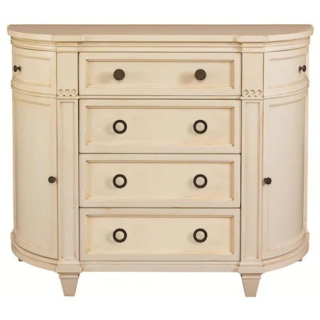 Charming Cottage Styled Media Chest with Drawers and Doors